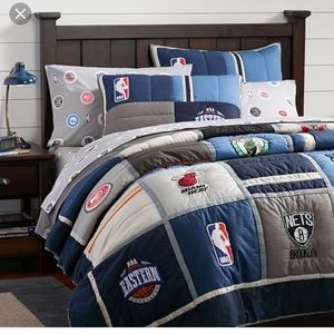 Pottery Barn teen NBA quilted comforter and shams